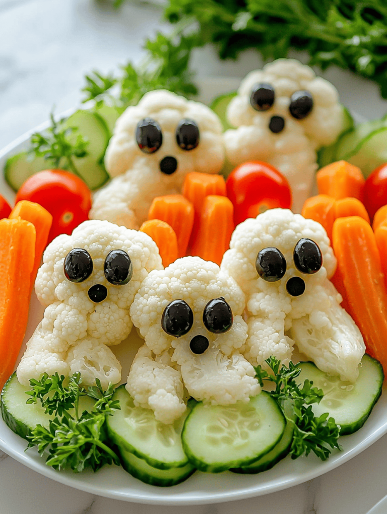 Spook-tacular Halloween Ghost Veggie Platter