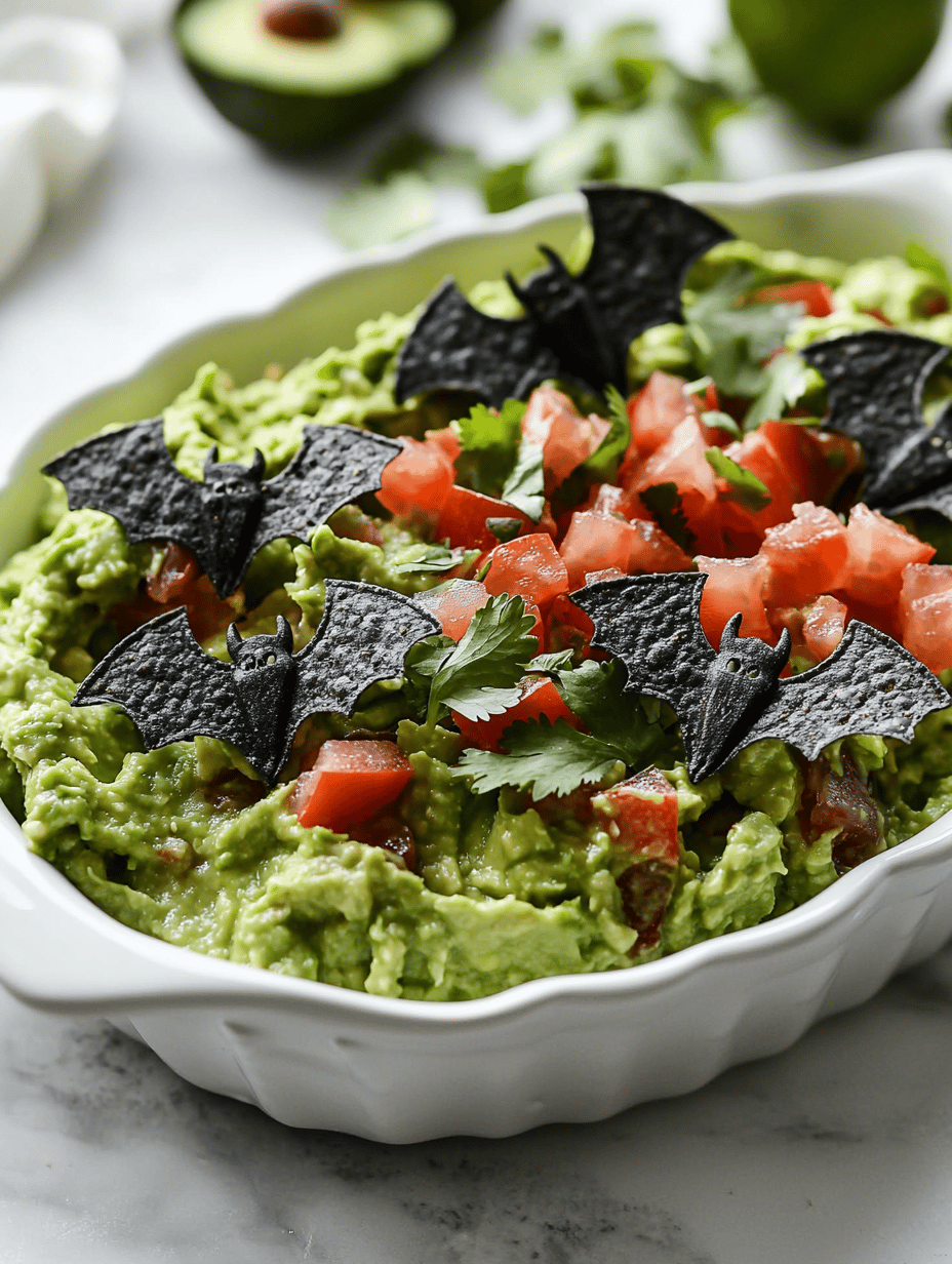 Spooky Bats and Creepy Caves: Halloween Guacamole with Tortilla Chips