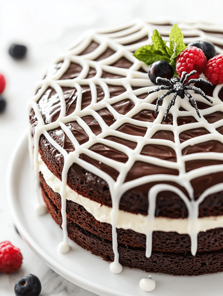 Spooky Spectacle: The Halloween Spider Web Cake