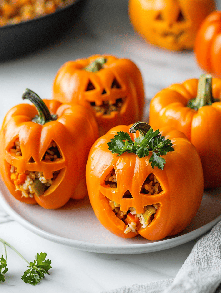 Spooky Delight: Halloween Jack-o’-Lantern Stuffed Peppers