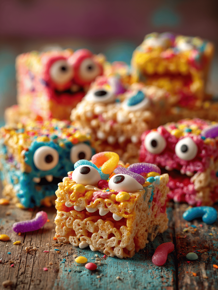 Monster Rice Krispie Treats: A Crunchy, Gooey Monster Mashup