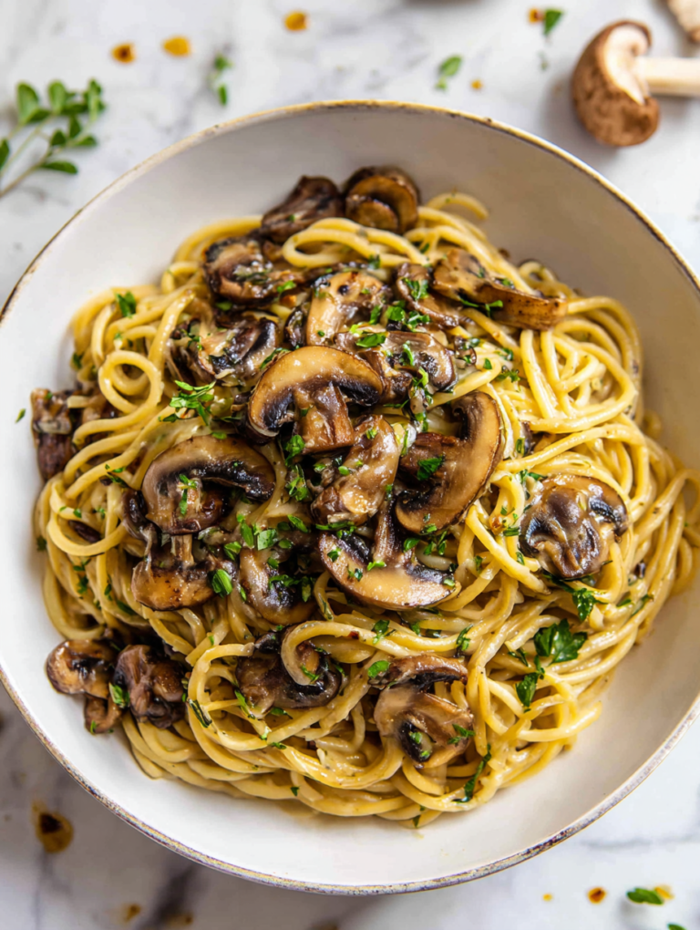 Vegan Creamy Mushroom Pasta Recipe